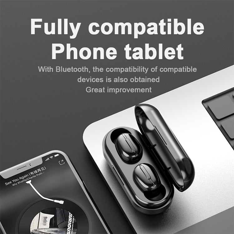 L13 IPX6 Waterproof Bluetooth 5.0 Wireless Stereo Bluetooth Earphone with Magnetic Charging Box, Supports Binaural Call & Voice Assistant