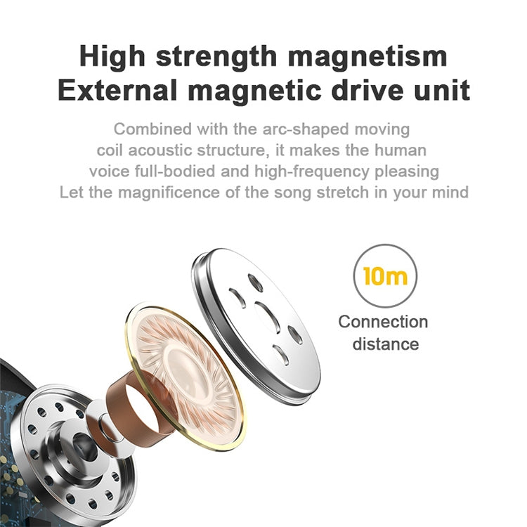 L13 IPX6 Waterproof Bluetooth 5.0 Wireless Stereo Bluetooth Earphone with Magnetic Charging Box, Supports Binaural Call & Voice Assistant