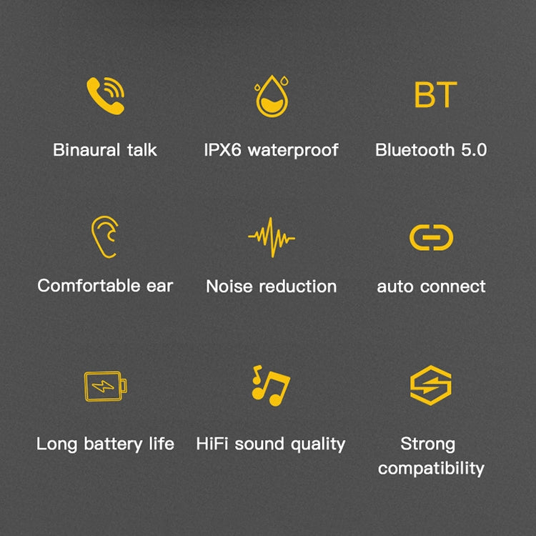 L13 IPX6 Waterproof Bluetooth 5.0 Wireless Stereo Bluetooth Earphone with Magnetic Charging Box, Supports Binaural Call & Voice Assistant