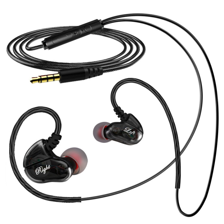S610-B 3.5mm Four Horn Dual Moving Coil In-ear Wire-control HIFI Earphone