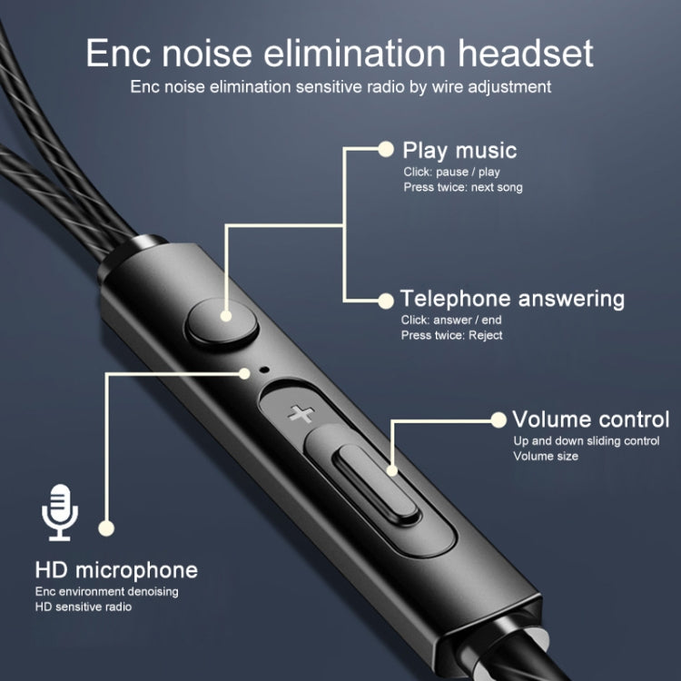 S610-B 3.5mm Four Horn Dual Moving Coil In-ear Wire-control HIFI Earphone