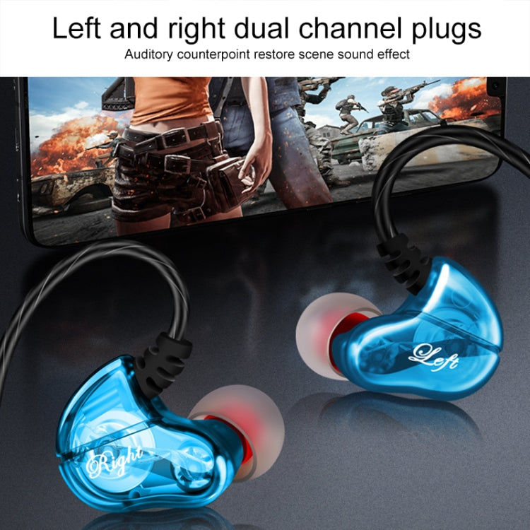 S610-B 3.5mm Four Horn Dual Moving Coil In-ear Wire-control HIFI Earphone