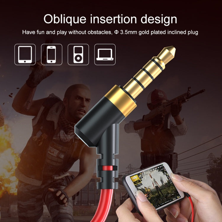 G500 3.5mm Elbow In-ear Wired Wire-control Gaming Earphone with Microphone(Red)