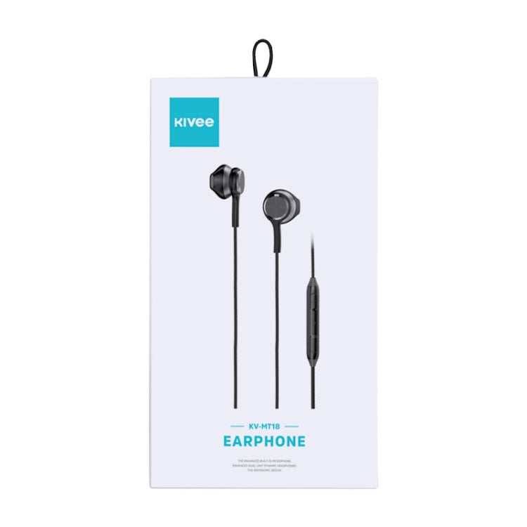 KIVEE KT-MT18 1.2m Wired In Ear 3.5mm Interface HiFi Stereo Earphones with Mic