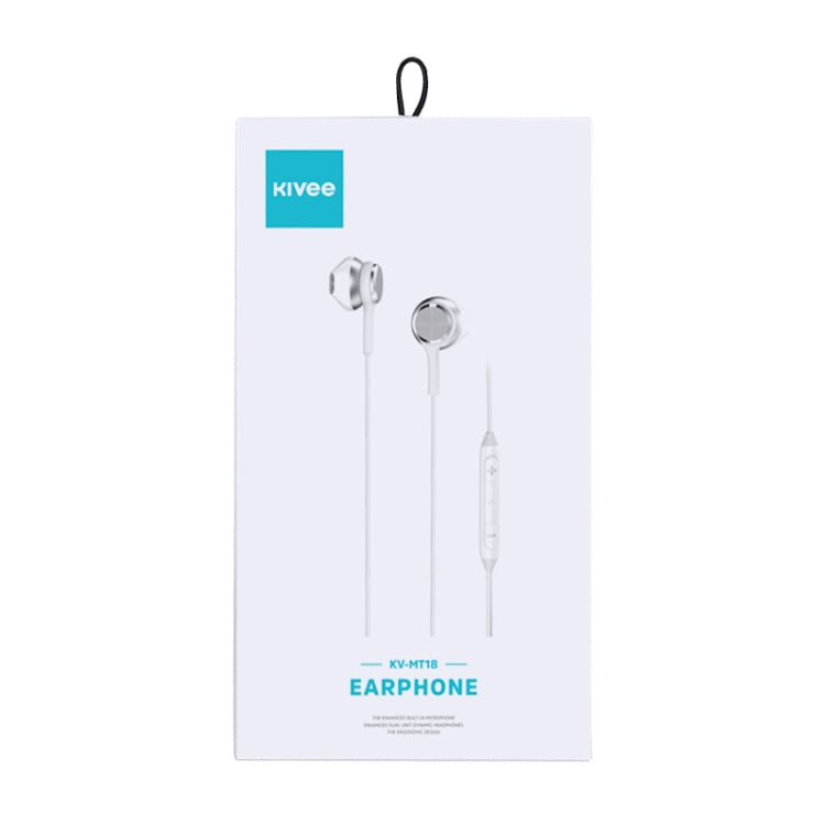 KIVEE KT-MT18 1.2m Wired In Ear 3.5mm Interface HiFi Stereo Earphones with Mic