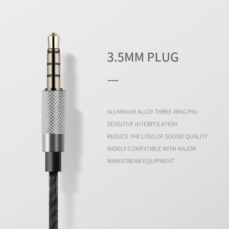 KIVEE KV-MT06 1.2m Wired Half In Ear 3.5mm Interface HiFi Stereo Earphones with Mic (Gold)