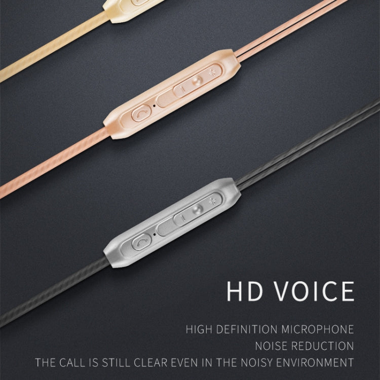 KIVEE KV-MT06 1.2m Wired Half In Ear 3.5mm Interface HiFi Stereo Earphones with Mic (Gold)
