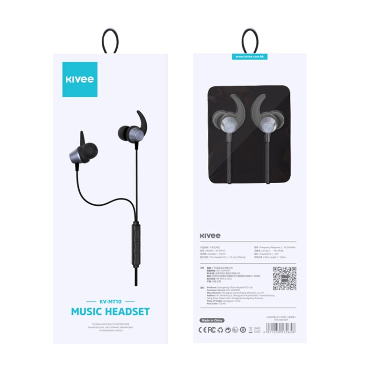 KIVEE KV-MT11 1.2m Wired In Ear 3.5mm Interface Mega Bass Stereo Earphones with Mic