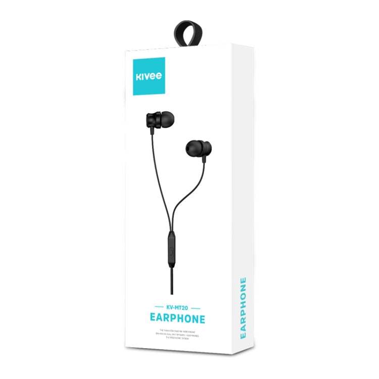 KIVEE KV-MT20 1.2m Wired In Ear 3.5mm Interface Stereo Earphones with Mic