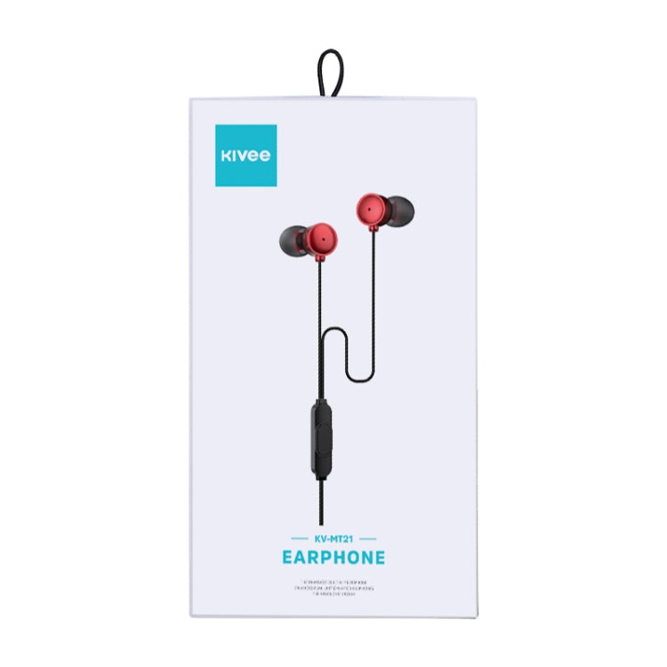 KIVEE KT-MT21 1.2m Wired In Ear 3.5mm Interface HiFi Earphones with Mic