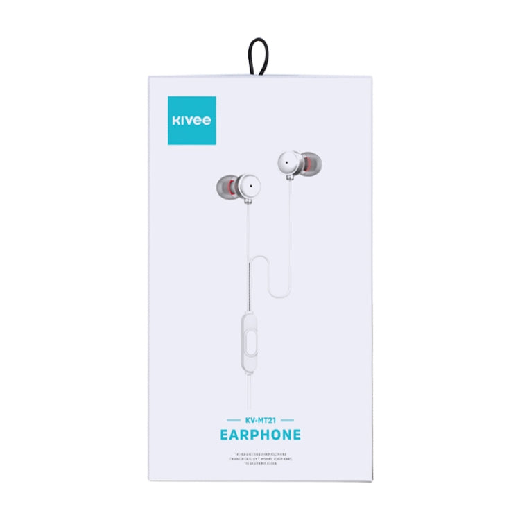 KIVEE KT-MT21 1.2m Wired In Ear 3.5mm Interface HiFi Earphones with Mic
