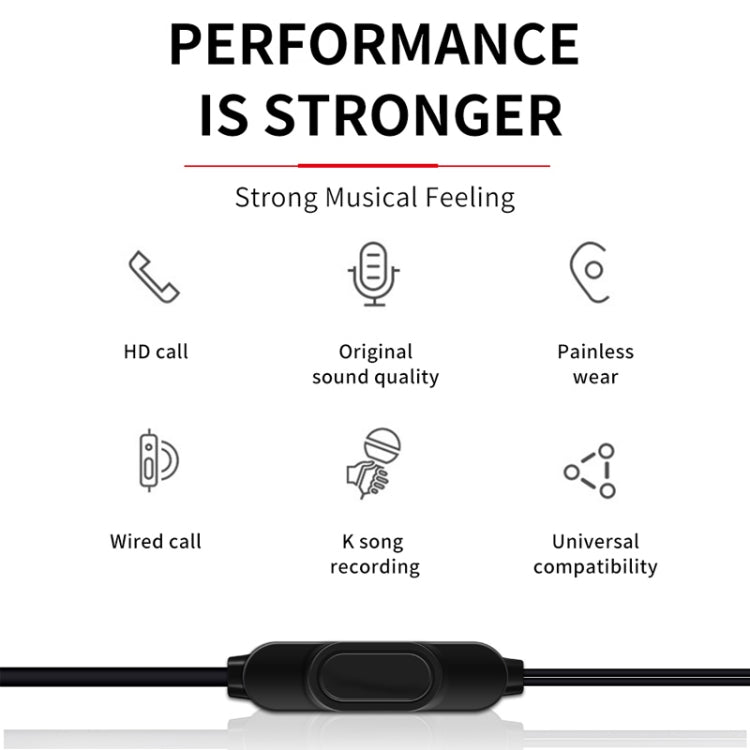 KIVEE KT-MT21 1.2m Wired In Ear 3.5mm Interface HiFi Earphones with Mic