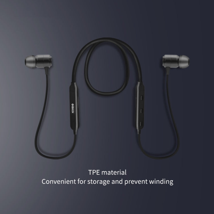 KIVEE KV-TW23 V5.0 Magnetic Adsorption Neck-mounted Stereo Sports Bluetooth Earphone, Support Hands-free