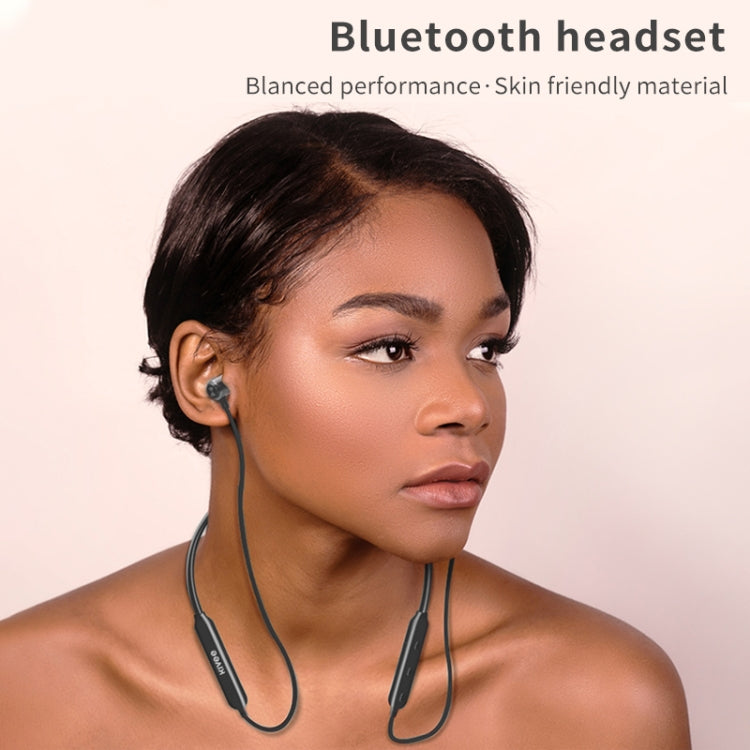 KIVEE KV-TW23 V5.0 Magnetic Adsorption Neck-mounted Stereo Sports Bluetooth Earphone, Support Hands-free