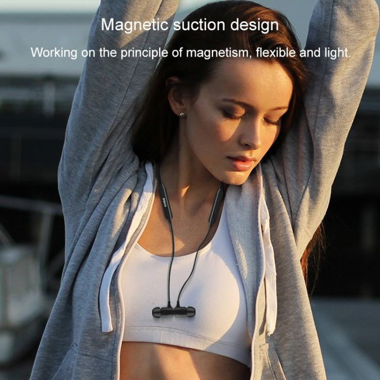 KIVEE KV-TW23 V5.0 Magnetic Adsorption Neck-mounted Stereo Sports Bluetooth Earphone, Support Hands-free