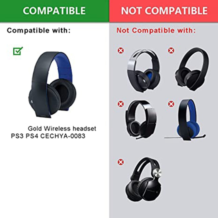 1 Pair Soft Earmuff Headphone Jacket for Sony PS4 Gold Wireless Stereo Headset