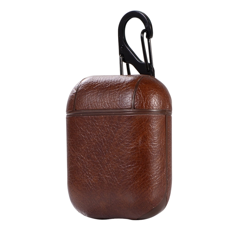 PU Leather Wireless Bluetooth Earphone Protective Case for Apple AirPods 1 / 2, with Metal Buckle