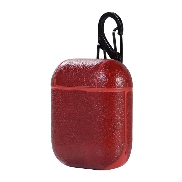 PU Leather Wireless Bluetooth Earphone Protective Case for Apple AirPods 1 / 2, with Metal Buckle