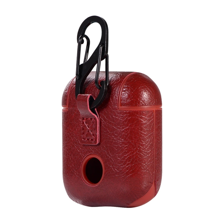 PU Leather Wireless Bluetooth Earphone Protective Case for Apple AirPods 1 / 2, with Metal Buckle