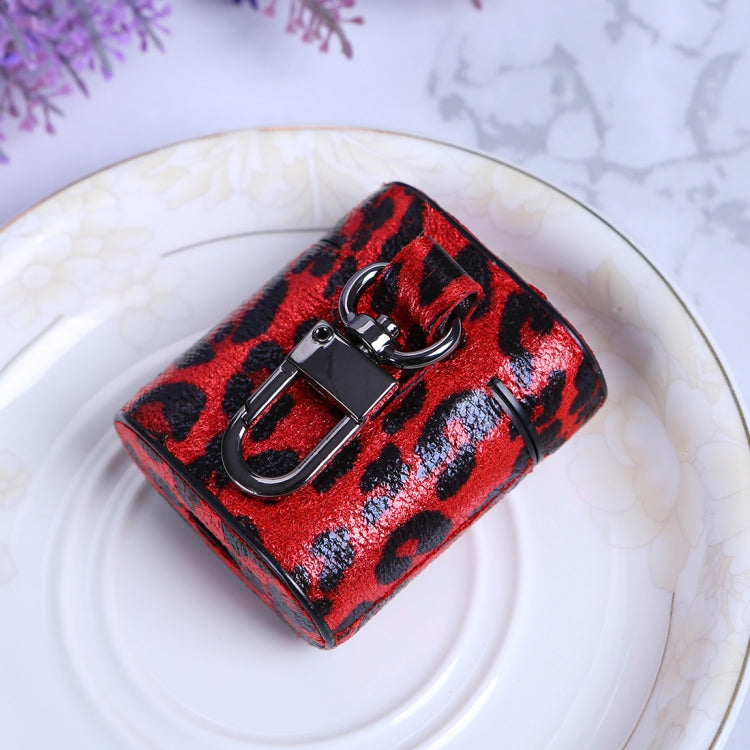 Leopard Print Pattern Wireless Earphones Charging Box Protective Case for Apple AirPods 1/2(Black Blue)