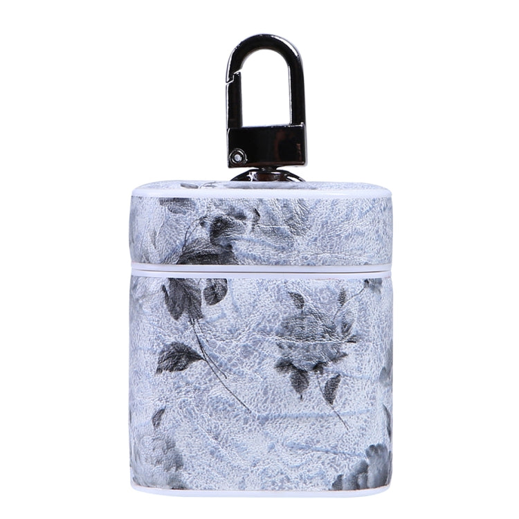 Floral Pattern Wireless Earphones Charging Box Protective Case for Apple AirPods 1/2, with Metal Buckle