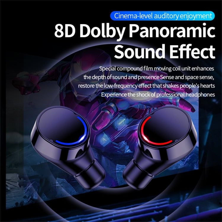 ME-28 Bluetooth 5.0 Binaural Rotatable Stereo Wireless Bluetooth Earphone (Black White)