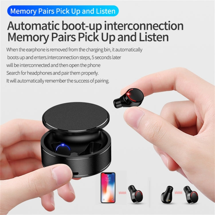 ME-28 Bluetooth 5.0 Binaural Rotatable Stereo Wireless Bluetooth Earphone (Black White)