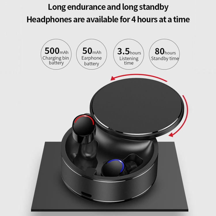 ME-28 Bluetooth 5.0 Binaural Rotatable Stereo Wireless Bluetooth Earphone (Black White)