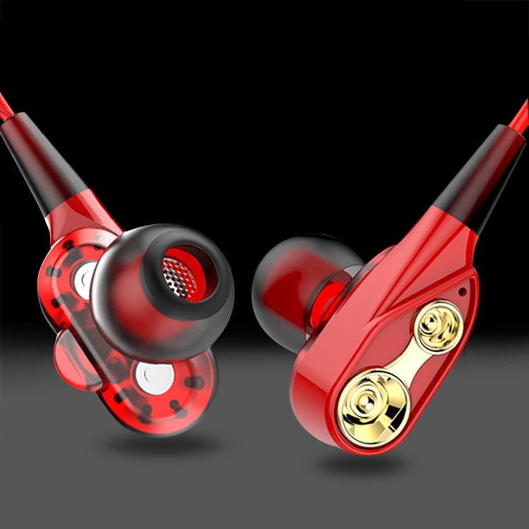 D2 1.2m Wired In Ear 3.5mm Interface Stereo Wire-Controlled HIFI Earphones Dual-motion Loop Running Game Music Headset With Packaging