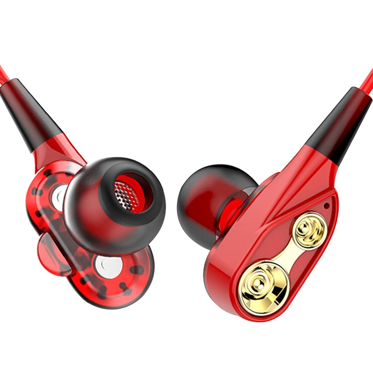 D2 1.2m Wired In Ear 3.5mm Interface Stereo Wire-Controlled HIFI Earphones Dual-motion Loop Running Game Music Headset With Packaging