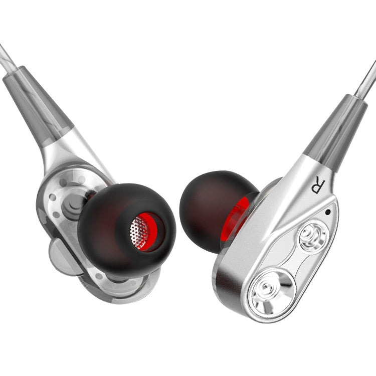 D2 1.2m Wired In Ear 3.5mm Interface Stereo Wire-Controlled HIFI Earphones Dual-motion Loop Running Game Music Headset With Packaging