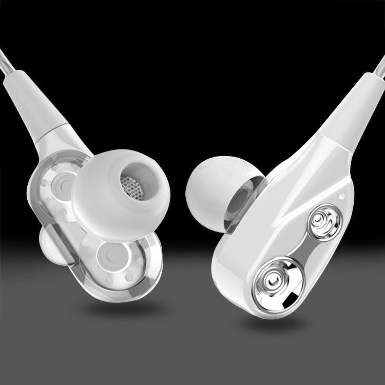D2 1.2m Wired In Ear 3.5mm Interface Stereo Wire-Controlled HIFI Earphones Dual-motion Loop Running Game Music Headset With Packaging