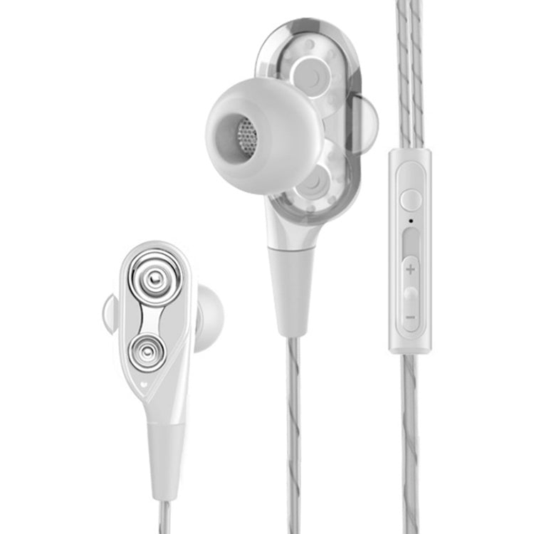 D2 1.2m Wired In Ear 3.5mm Interface Stereo Wire-Controlled HIFI Earphones Dual-motion Loop Running Game Music Headset, Impulse Version Packaging