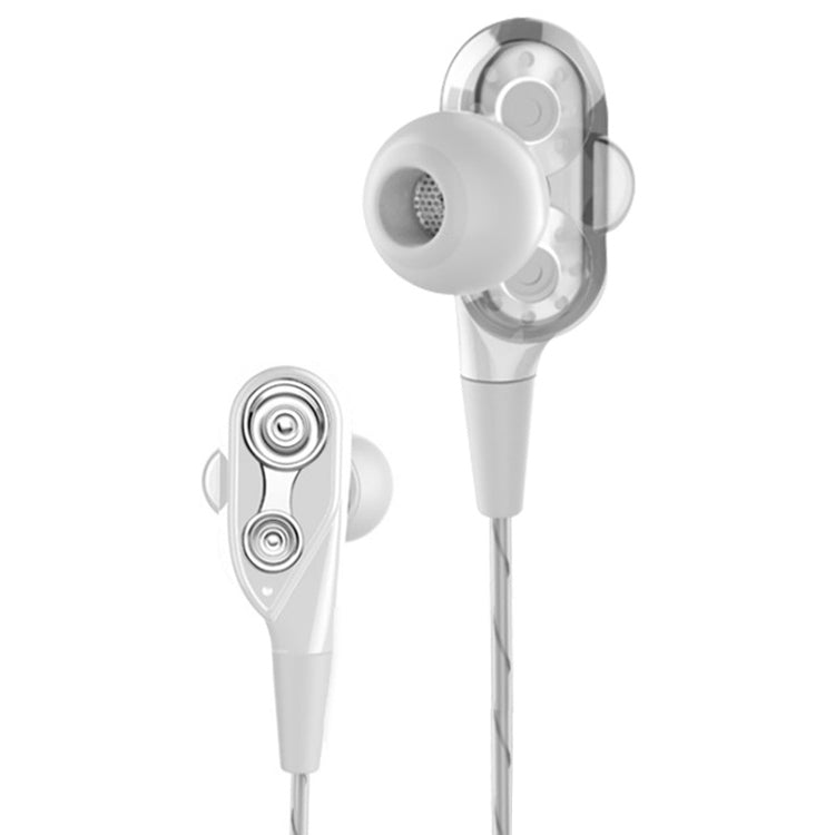 D2 1.2m Wired In Ear 3.5mm Interface Stereo Wire-Controlled HIFI Earphones Dual-motion Loop Running Game Music Headset, Impulse Version Packaging