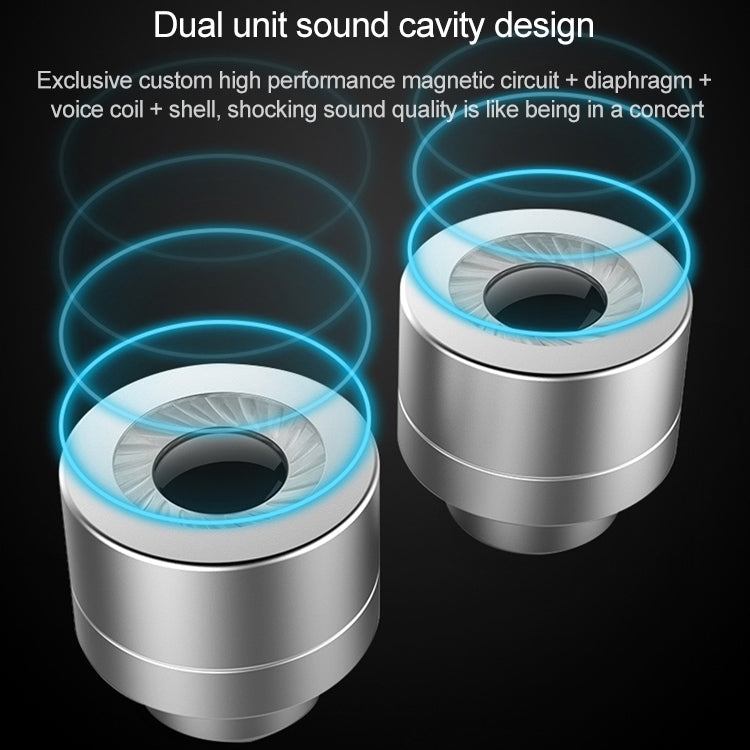 D2 1.2m Wired In Ear 3.5mm Interface Stereo Wire-Controlled HIFI Earphones Dual-motion Loop Running Game Music Headset, Impulse Version Packaging