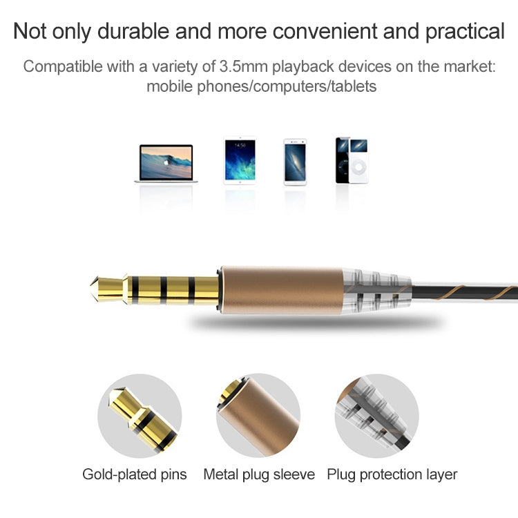 D2 1.2m Wired In Ear 3.5mm Interface Stereo Wire-Controlled HIFI Earphones Dual-motion Loop Running Game Music Headset, Impulse Version Packaging