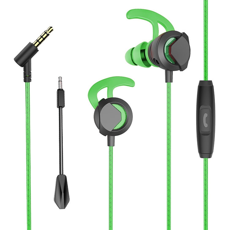 G1 1.2m Wired In Ear 3.5mm Interface Stereo Earphones Video Game Mobile Game Headset With Mic, Deluxe Version Packaging