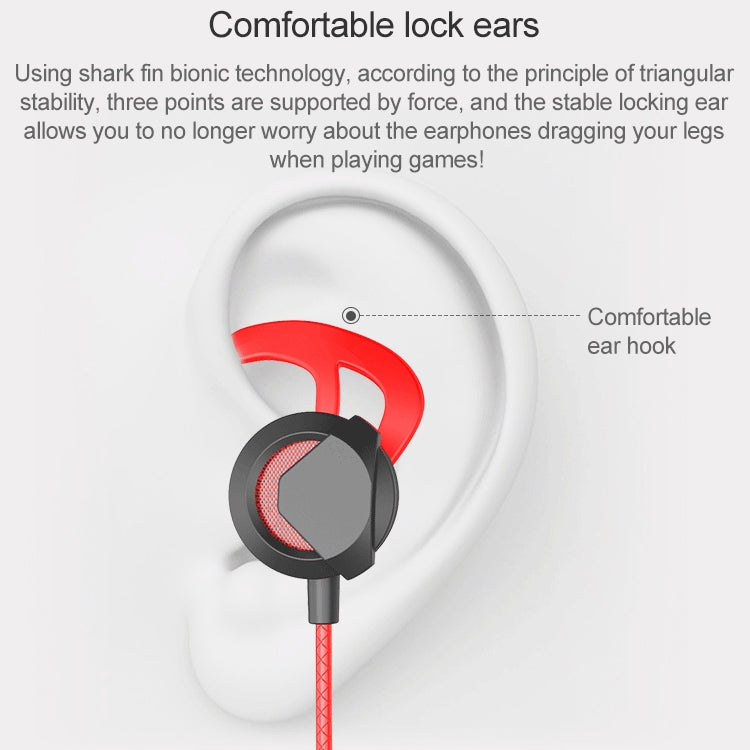 G1 1.2m Wired In Ear 3.5mm Interface Stereo Earphones Video Game Mobile Game Headset With Mic, Deluxe Version Packaging