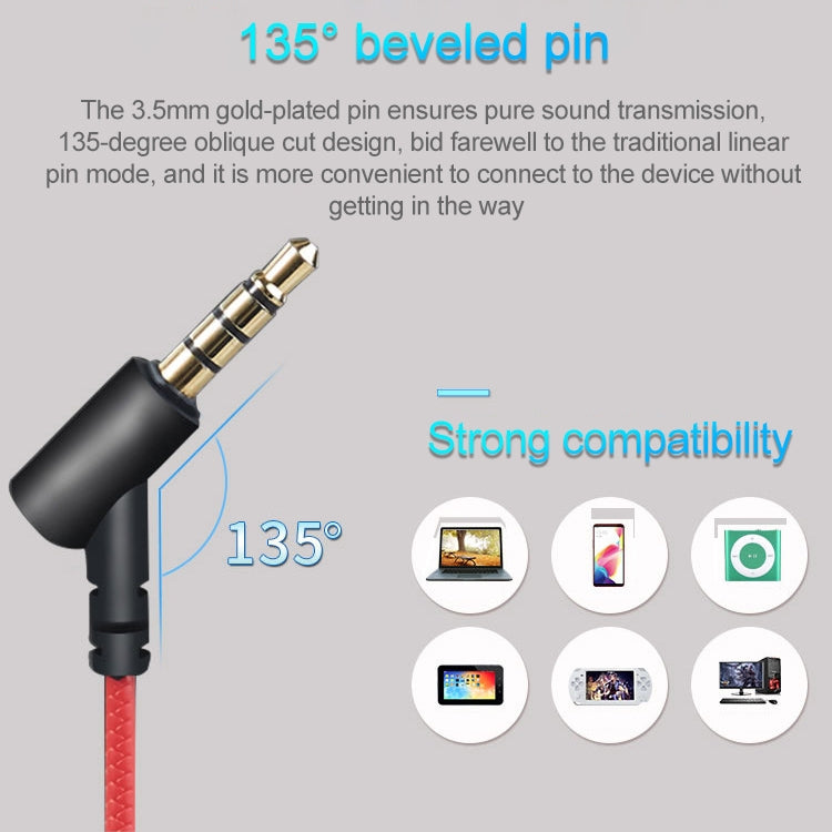 G1 1.2m Wired In Ear 3.5mm Interface Stereo Earphones Video Game Mobile Game Headset With Mic, Deluxe Version Packaging