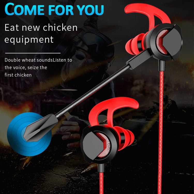 G1 1.2m Wired In Ear 3.5mm Interface Stereo Earphones Video Game Mobile Game Headset With Mic, Deluxe Version Packaging