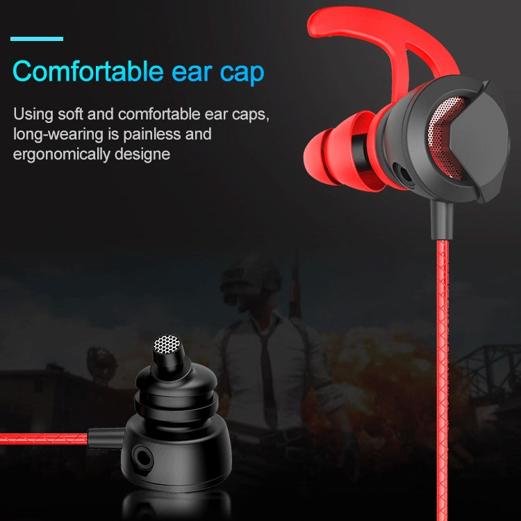 G1 1.2m Wired In Ear 3.5mm Interface Stereo Earphones Video Game Mobile Game Headset With Mic, Deluxe Version Packaging