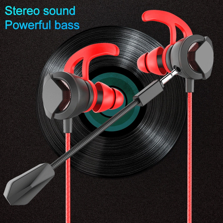 G1 1.2m Wired In Ear 3.5mm Interface Stereo Earphones Video Game Mobile Game Headset With Mic, Deluxe Version Packaging