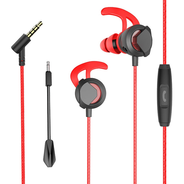 G1 1.2m Wired In Ear 3.5mm Interface Stereo Earphones Video Game Mobile Game Headset With Mic, Deluxe Version Packaging