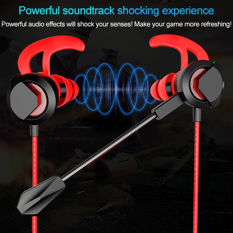 G1 1.2m Wired In Ear 3.5mm Interface Stereo Earphones Video Game Mobile Game Headset With Mic, Deluxe Version Packaging