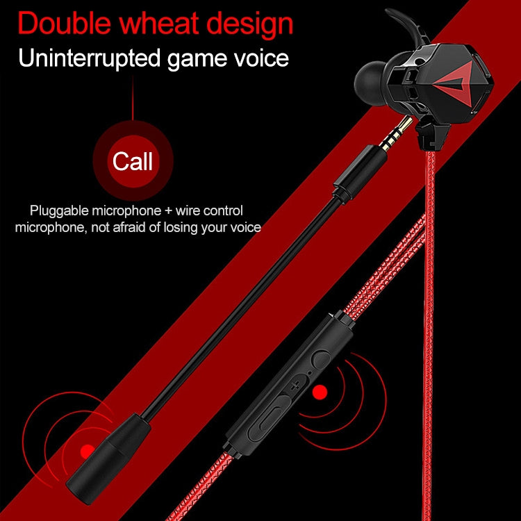 G5 1.2m Wired In Ear 3.5mm Interface Stereo Wire-Controlled HIFI Earphones Video Game Mobile Game Headset With Mic