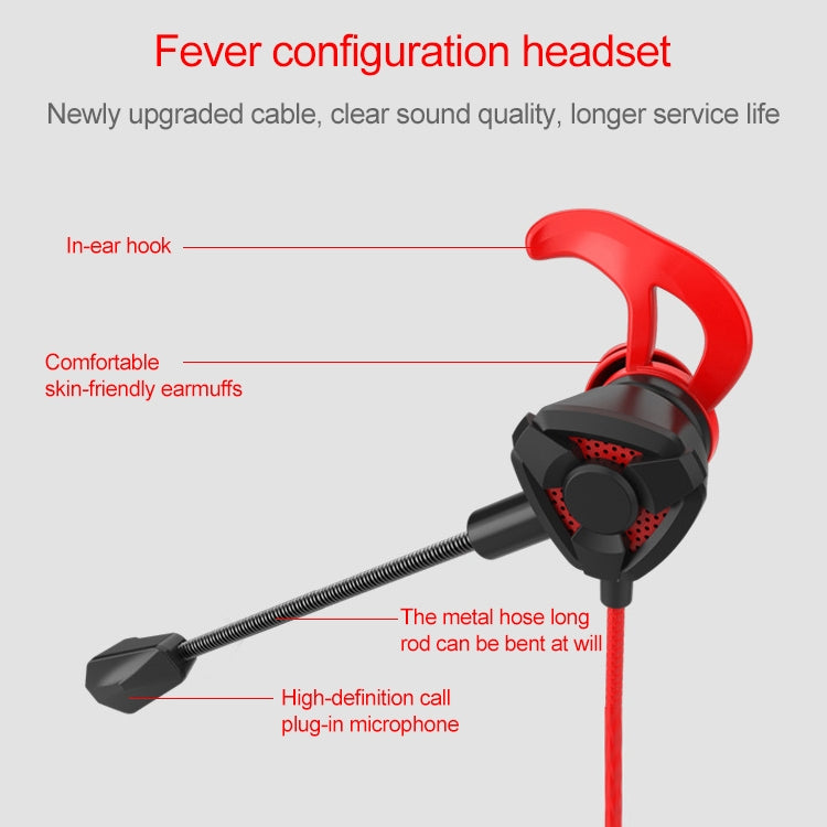 G9 1.2m Wired In Ear 3.5mm Interface Stereo Wire-Controlled HIFI Earphones Video Game Mobile Game Headset With Mic