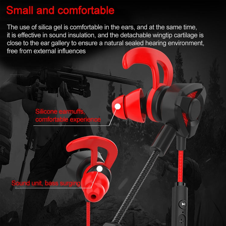 G9 1.2m Wired In Ear 3.5mm Interface Stereo Wire-Controlled HIFI Earphones Video Game Mobile Game Headset With Mic