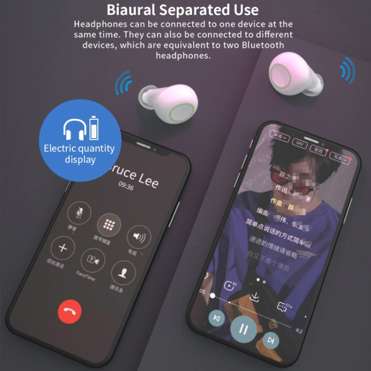 CYKE S10 TWS IPX6 Waterproof Bluetooth 5.0 Wireless Touch Bluetooth Earphone with Charging Box, Support Siri Function