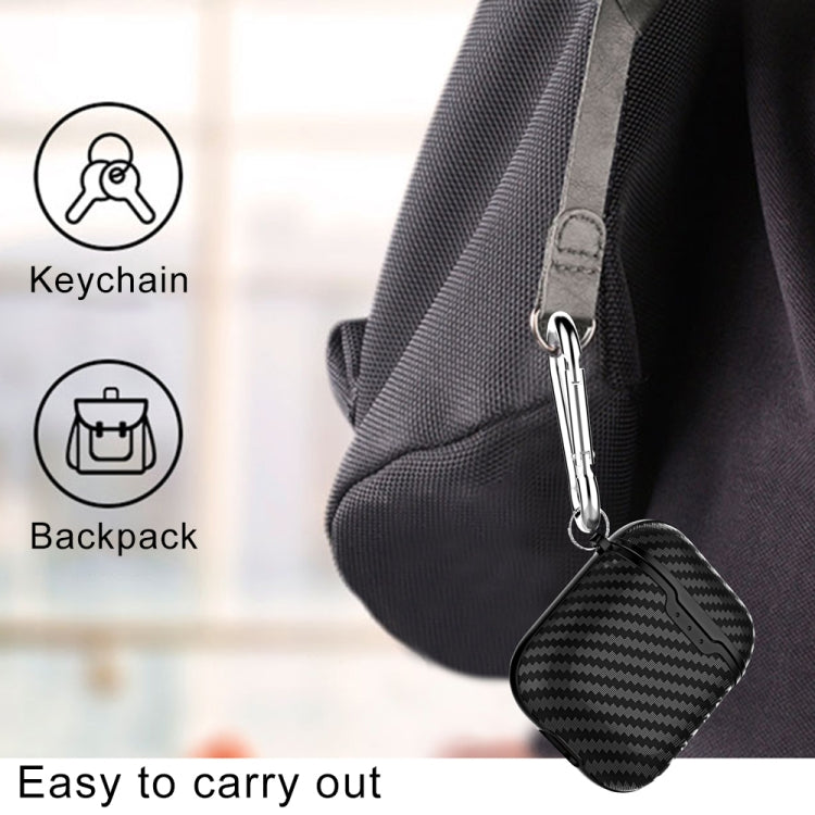 Carbon Fiber Texture TPU + PC Earphones Shockproof Protective Case for Apple AirPods 1 / 2