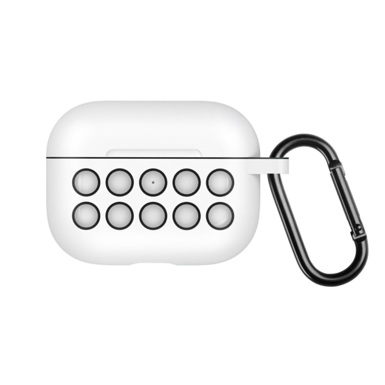 For Apple AirPods Pro Wireless Earphone Double Color Liquid Silicone 10 Hole Protective Case with Hook